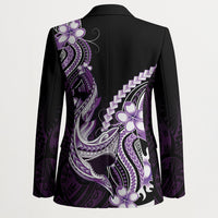 Purple Black Aloha Hawaii Blazer Polynesian Shark Tattoo Plumeria
