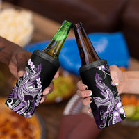 Purple Black Aloha Hawaii 4 in 1 Can Cooler Tumbler Polynesian Shark Tattoo Plumeria LT14 - Polynesian Pride