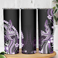 Purple Black Aloha Hawaii Skinny Tumbler Polynesian Shark Tattoo Plumeria LT14 - Polynesian Pride