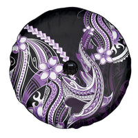 Purple Black Aloha Hawaii Spare Tire Cover Polynesian Shark Tattoo Plumeria LT14 - Polynesian Pride