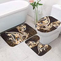 Orange Black Aloha Hawaii Bathroom Set Polynesian Shark Tattoo Plumeria LT14 - Polynesian Pride