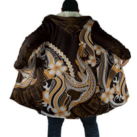 Orange Black Aloha Hawaii Cloak Polynesian Shark Tattoo Plumeria