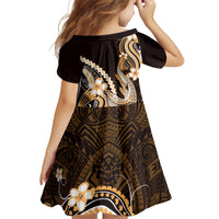 Orange Black Aloha Hawaii Family Matching Summer Maxi Dress and Hawaiian Shirt Polynesian Shark Tattoo Plumeria LT14 - Polynesian Pride