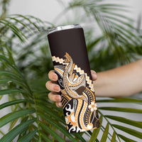 Orange Black Aloha Hawaii Skinny Tumbler Polynesian Shark Tattoo Plumeria LT14 - Polynesian Pride