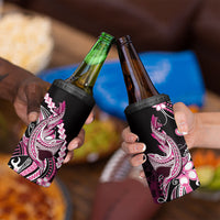 Pink Black Aloha Hawaii 4 in 1 Can Cooler Tumbler Polynesian Shark Tattoo Plumeria LT14 - Polynesian Pride
