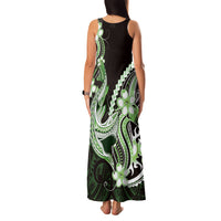 Green Black Aloha Hawaii Family Matching Tank Maxi Dress and Hawaiian Shirt Polynesian Shark Tattoo Plumeria LT14 - Polynesian Pride