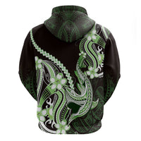 Green Black Aloha Hawaii Hoodie Polynesian Shark Tattoo Plumeria