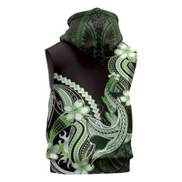 Green Black Aloha Hawaii Sleeveless Zip Hoodie Polynesian Shark Tattoo Plumeria LT14 - Polynesian Pride