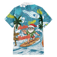 Hawaii Summer Christmas Family Matching Tank Maxi Dress and Hawaiian Shirt Surfing Santa Shaka Catch The Wave LT14 - Polynesian Pride