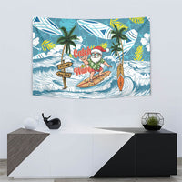 Hawaii Summer Christmas Tapestry Surfing Santa Shaka Catch The Wave