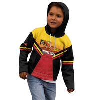 Papua New Guinea Rugby Custom Kid Hoodie Go PNG Hunters Polynesian Pattern - Polynesian Pride
