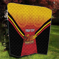 Papua New Guinea Rugby Custom Quilt Go PNG Hunters Polynesian Pattern - Polynesian Pride