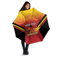 Papua New Guinea Rugby Custom Umbrella Go PNG Hunters Polynesian Pattern - Polynesian Pride