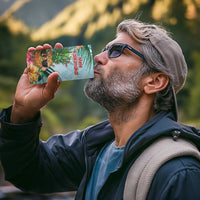 Aloha Hawaii Mele Kalikimaka 4 in 1 Can Cooler Tumbler Chilling Santa With Pineapple - Polynesian Pattern