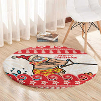 Mele Kalikimaka Hawaii Round Carpet Water-skiing Santa Tropical Vibes