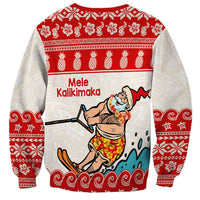 Mele Kalikimaka Hawaii Sweatshirt Water-skiing Santa Tropical Vibes
