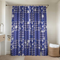 Blue Palaka Japanese Patterns Bathroom Set Koi Fish Asanoha Sakura Patchwork Stylized - Polynesian Pride
