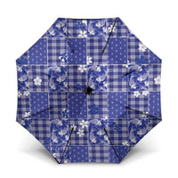 Blue Palaka Japanese Patterns Umbrella Koi Fish Asanoha Sakura Patchwork Stylized - Polynesian Pride