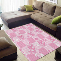 Pink Palaka Japanese Patterns Area Rug Koi Fish Asanoha Sakura Patchwork Stylized - Polynesian Pride