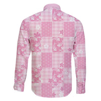 Pink Palaka Japanese Patterns Family Matching Puletasi and Hawaiian Shirt Koi Fish Asanoha Sakura Patchwork Stylized - Polynesian Pride