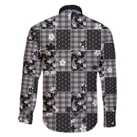 Black Palaka Japanese Patterns Family Matching Summer Maxi Dress and Hawaiian Shirt Koi Fish Asanoha Sakura Patchwork Stylized - Polynesian Pride