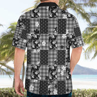 Black Palaka Japanese Patterns Hawaiian Shirt Koi Fish Asanoha Sakura Patchwork Stylized - Polynesian Pride
