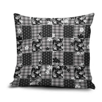 Black Palaka Japanese Patterns Pillow Cover Koi Fish Asanoha Sakura Patchwork Stylized LT14 Black - Polynesian Pride