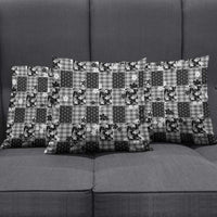 Black Palaka Japanese Patterns Pillow Cover Koi Fish Asanoha Sakura Patchwork Stylized LT14 - Polynesian Pride