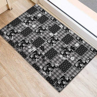 Black Palaka Japanese Patterns Rubber Doormat Koi Fish Asanoha Sakura Patchwork Stylized LT14 - Polynesian Pride