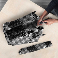 Black Palaka Japanese Patterns Umbrella Koi Fish Asanoha Sakura Patchwork Stylized - Polynesian Pride