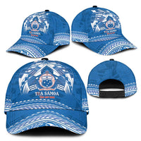 Toa Samoa Rugby Classic Cap Uso aso uma Samoan Pattern Blue - Polynesian Pride