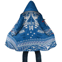 Toa Samoa Rugby Custom Cloak Uso aso uma Samoan Pattern Blue - Polynesian Pride