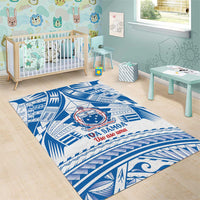 Toa Samoa Rugby Custom Area Rug Uso aso uma Samoan Pattern White - Polynesian Pride