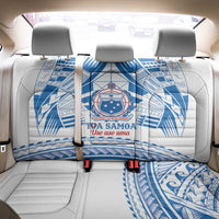Toa Samoa Rugby Custom Back Car Seat Cover Uso aso uma Samoan Pattern White - Polynesian Pride