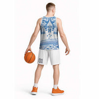 Toa Samoa Rugby Custom Basketball Jersey Uso aso uma Samoan Pattern White - Polynesian Pride