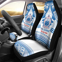 Toa Samoa Rugby Custom Car Seat Cover Uso aso uma Samoan Pattern White - Polynesian Pride