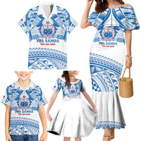 Toa Samoa Rugby Custom Family Matching Mermaid Dress and Hawaiian Shirt Uso aso uma Samoan Pattern White - Polynesian Pride