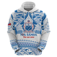 Toa Samoa Rugby Custom Hoodie Uso aso uma Samoan Pattern White - Polynesian Pride