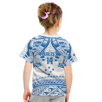 Toa Samoa Rugby Custom Kid T Shirt Uso aso uma Samoan Pattern White - Polynesian Pride