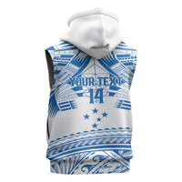 Toa Samoa Rugby Custom Sleeveless Hoodie Uso aso uma Samoan Pattern White - Polynesian Pride