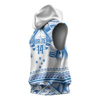 Toa Samoa Rugby Custom Sleeveless Hoodie Uso aso uma Samoan Pattern White - Polynesian Pride