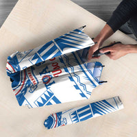 Toa Samoa Rugby Custom Umbrella Uso aso uma Samoan Pattern White - Polynesian Pride