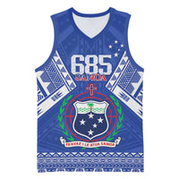 Personalised Samoa 685 Basketball Jersey Samoan Pride Coat Of Arms - Polynesian Pride