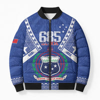 Personalised Samoa 685 Bomber Puffer Jacket Samoan Pride Coat Of Arms - Polynesian Pride