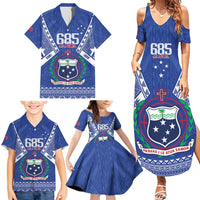 Personalised Samoa 685 Family Matching Summer Maxi Dress and Hawaiian Shirt Samoan Pride Coat Of Arms - Polynesian Pride