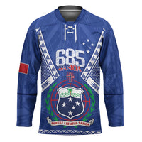 Personalised Samoa 685 Hockey Jersey Samoan Pride Coat Of Arms LT14 Unisex Blue - Polynesian Pride