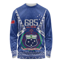Personalised Samoa 685 Long Sleeve Shirt Samoan Pride Coat Of Arms - Polynesian Pride