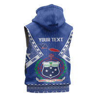 Personalised Samoa 685 Sleeveless Hoodie Samoan Pride Coat Of Arms - Polynesian Pride