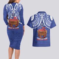 Toa Samoa Rugby Couples Matching Long Sleeve Bodycon Dress and Hawaiian Shirt 685 Pride Tanoa Ula Fala LT14 - Polynesian Pride