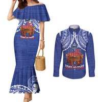 Toa Samoa Rugby Couples Matching Mermaid Dress and Long Sleeve Button Shirt 685 Pride Tanoa Ula Fala - Polynesian Pride